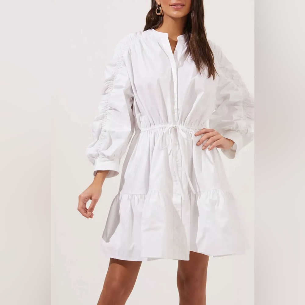 ASTR the Label Ruched Shirtdress, Size Medium